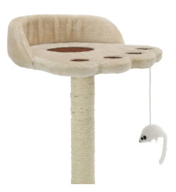 Arbre à chat avec griffoir en sisal 40 cm Beige et Marron