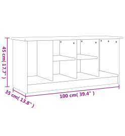 Banc à chaussures ALTA blanc 100x35x45 cm bois massif de pin