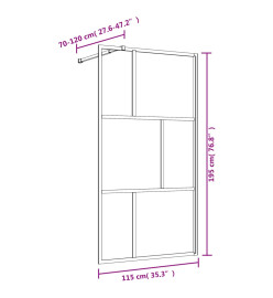 Paroi de douche avec verre ESG transparent doré 115x195 cm