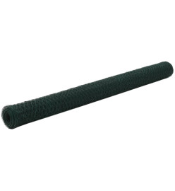 Grillage Acier avec revêtement en PVC 25x1,5 m Vert