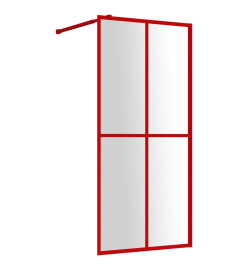 Paroi de douche avec verre ESG transparent rouge 100x195 cm