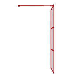 Paroi de douche avec verre ESG transparent rouge 100x195 cm