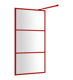 Paroi de douche avec verre ESG transparent rouge 100x195 cm