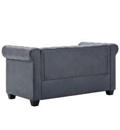 Canapé Chesterfield à 2 places Faux cuir suédé Gris