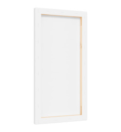 Toiles à peindre 12 pcs blanc tissu et bois massif pin