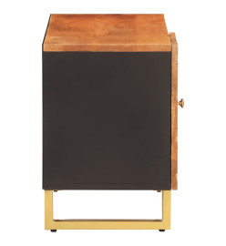 Meuble TV marron et noir 80x31,5x46 cm bois massif de manguier