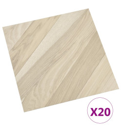 Planches de plancher autoadhésives 20 pcs PVC 1,86m² Beige rayé