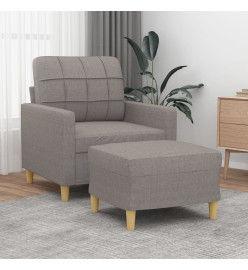 Fauteuil avec repose-pied Taupe 60 cm Tissu