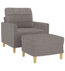 Fauteuil avec repose-pied Taupe 60 cm Tissu