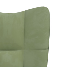 Chaise de relaxation avec repose-pied Vert clair Velours