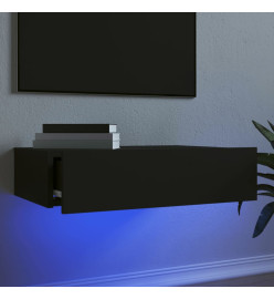 Meuble TV avec éclairage LED noir 60x35x15,5 cm