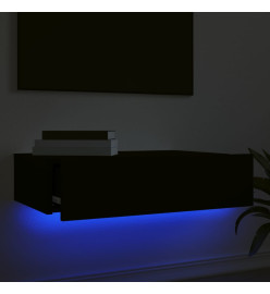 Meuble TV avec éclairage LED noir 60x35x15,5 cm