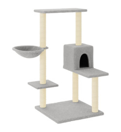 Arbre à chat avec griffoirs en sisal Gris clair 95 cm