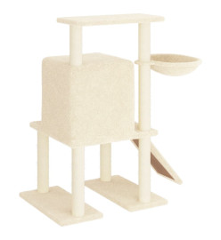 Arbre à chat avec griffoirs en sisal Crème 96,5 cm