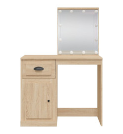 Coiffeuse avec lumières LED chêne sonoma 90x42x132,5 cm