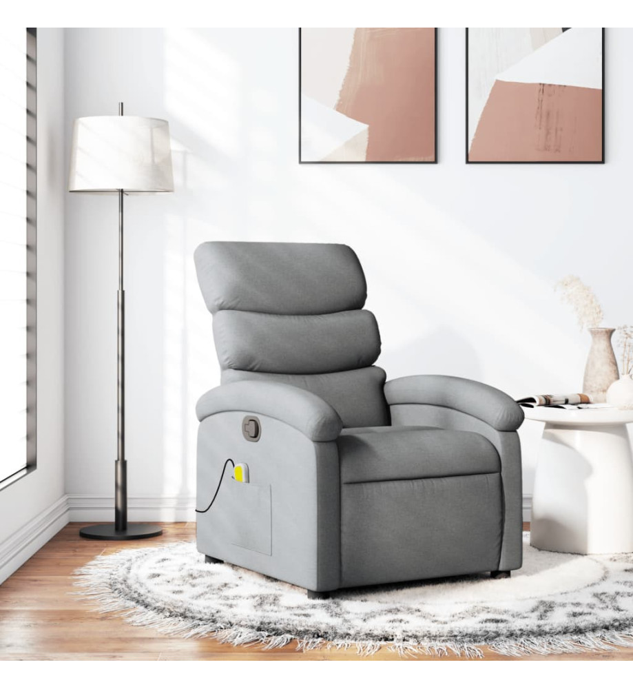 Fauteuil de massage inclinable Gris clair Tissu