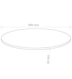 Dessus de table Rond MDF 800 x 18 mm