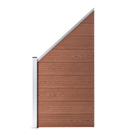 Ensemble de clôture WPC 10 Carré + 1 Incliné 1830x186 cm Marron
