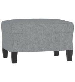 Canapé à 3 places avec repose-pieds Gris clair 180 cm Tissu