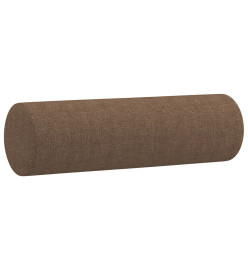 Ensemble de canapés 4 pcs avec coussins marron tissu