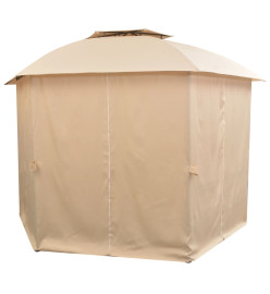 Chapiteau tente de jardin avec rideaux Hexagonal 360 x 265 cm