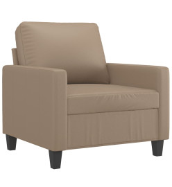 Fauteuil avec repose-pied Cappuccino 60 cm Similicuir