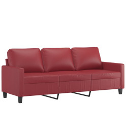 Ensemble de canapés 2 pcs et coussins Rouge bordeaux Similicuir