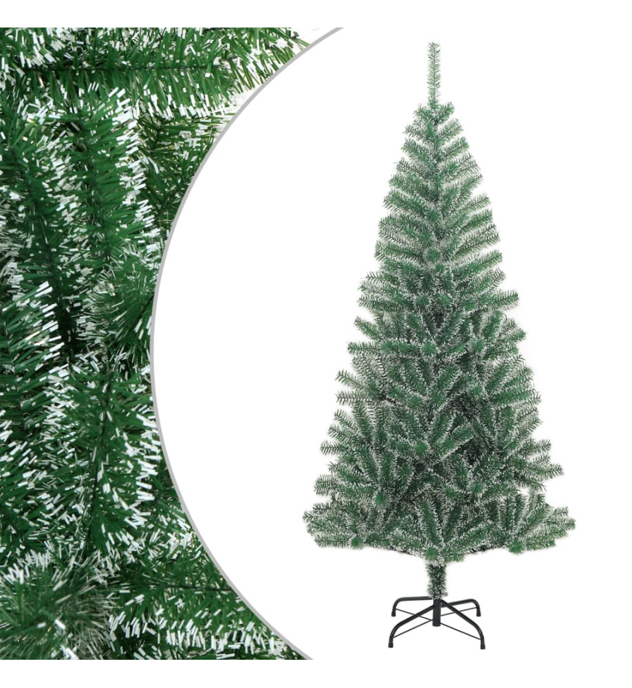 Sapin de Noël artificiel avec neige floquée vert 240 cm