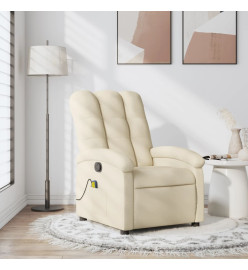 Fauteuil de massage inclinable Crème Tissu