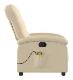 Fauteuil de massage inclinable Crème Tissu