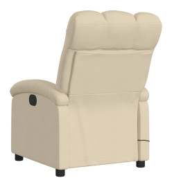 Fauteuil de massage inclinable Crème Tissu