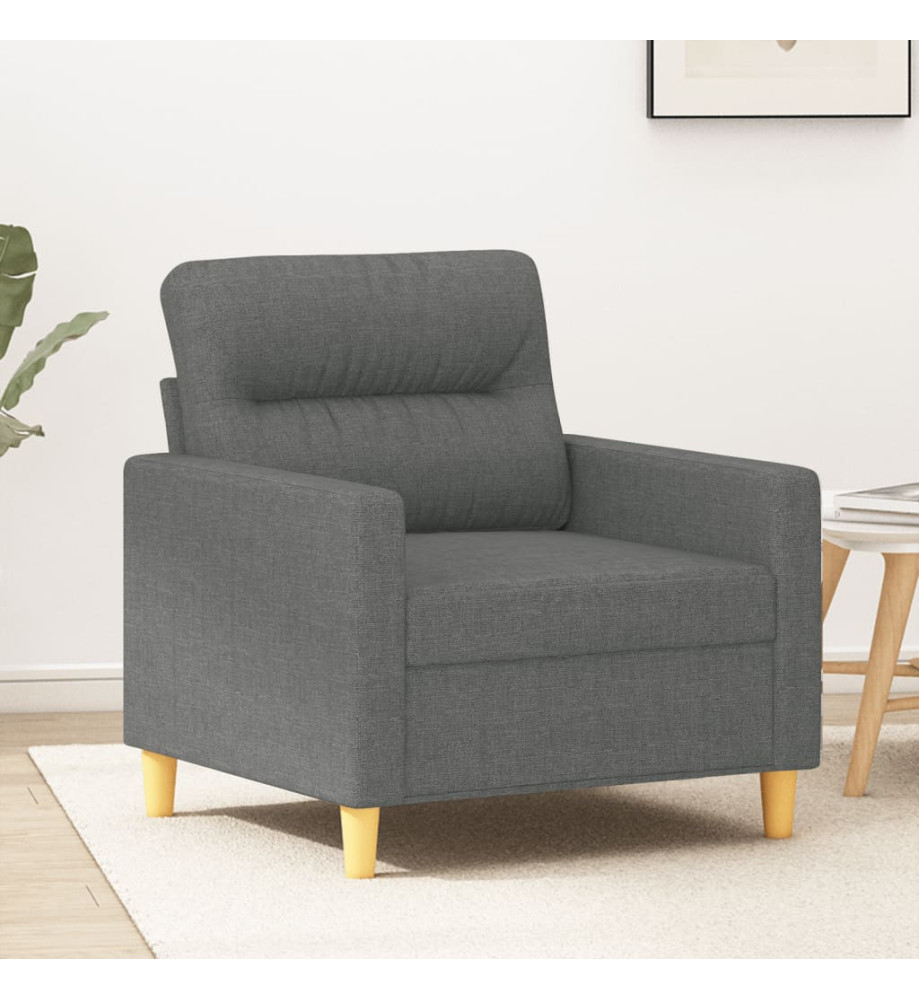 Fauteuil Gris foncé 60 cm Tissu