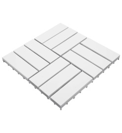 Tuiles de terrasse 30 pcs Blanc 30x30 cm Bois massif d'acacia