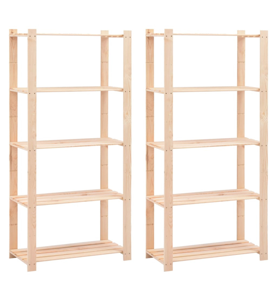 Étagères de rangement à 5 niveaux 2 pcs 80x38x170 cm 250 kg