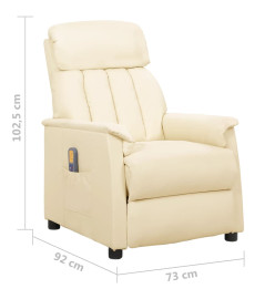 Fauteuil de massage Crème Similicuir