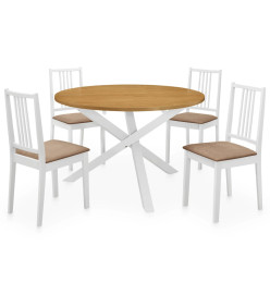 Mobilier de salle à manger 5 pcs MDF Blanc