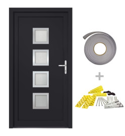 Porte d'entrée anthracite 98x190 cm PVC