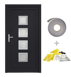 Porte d'entrée anthracite 108x208 cm PVC