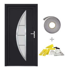 Porte d'entrée anthracite 98x190 cm PVC