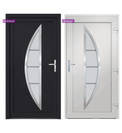 Porte d'entrée anthracite 98x190 cm PVC