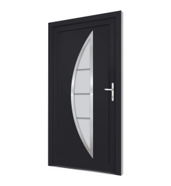 Porte d'entrée anthracite 98x208 cm PVC