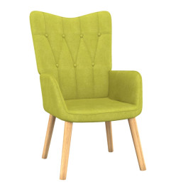 Chaise de relaxation avec tabouret Vert Tissu