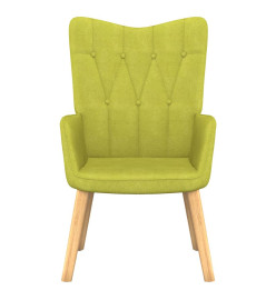 Chaise de relaxation avec tabouret Vert Tissu