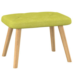 Chaise de relaxation avec tabouret Vert Tissu