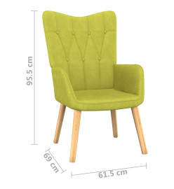 Chaise de relaxation avec tabouret Vert Tissu