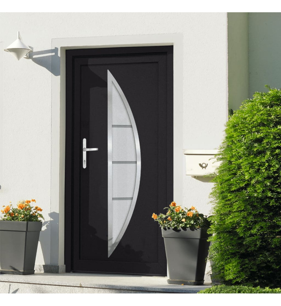 Porte d'entrée anthracite 108x200 cm PVC