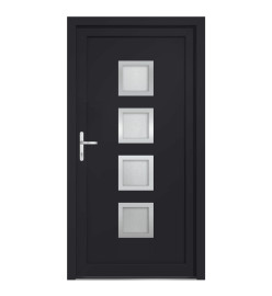 Porte d'entrée anthracite 88x200 cm PVC