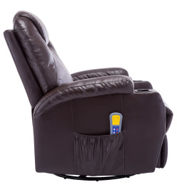 Fauteuil à bascule de massage Marron Similicuir