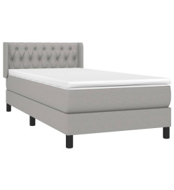 Lit à sommier tapissier avec matelas Gris clair 90x200 cm Tissu