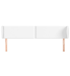 Tête de lit avec oreilles Blanc 163x23x78/88 cm Similicuir